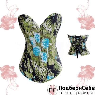 Джинсовый корсет с рисунком